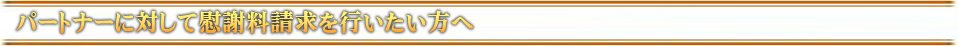 パートナーに対して慰謝料請求を行いたい方へ